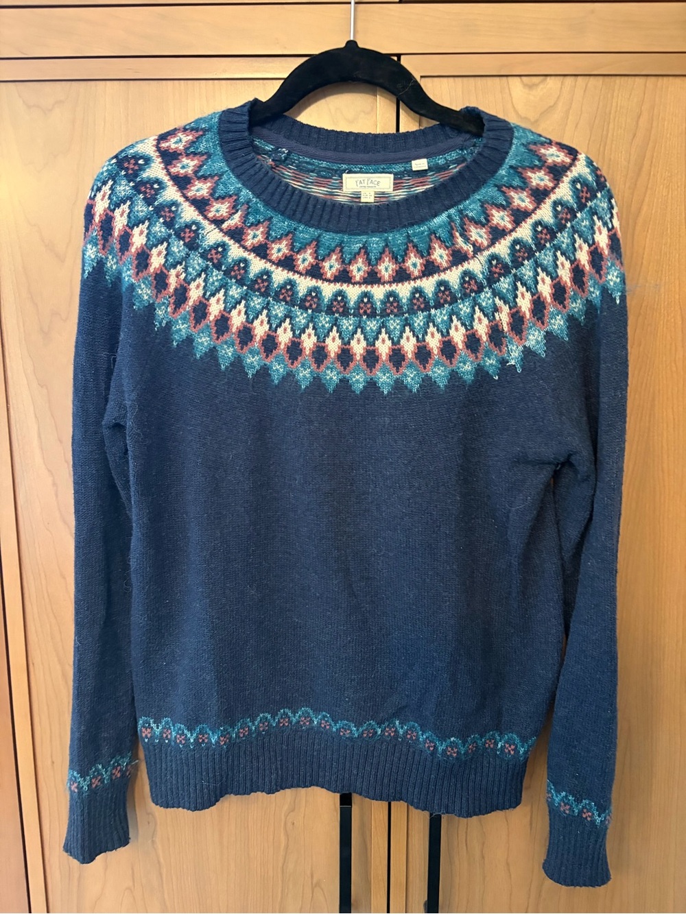 Fat Face Navy Fair Isle Crewneck Sweater